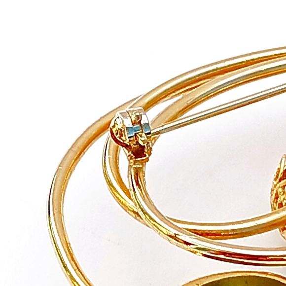 FALL ACORNS BROOCH EARRINGS original box green goldtone Signed Sarah Coventry - Picture 10 of 14